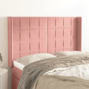 Hoofdbord fluweel roze 147x16x118/128 cm