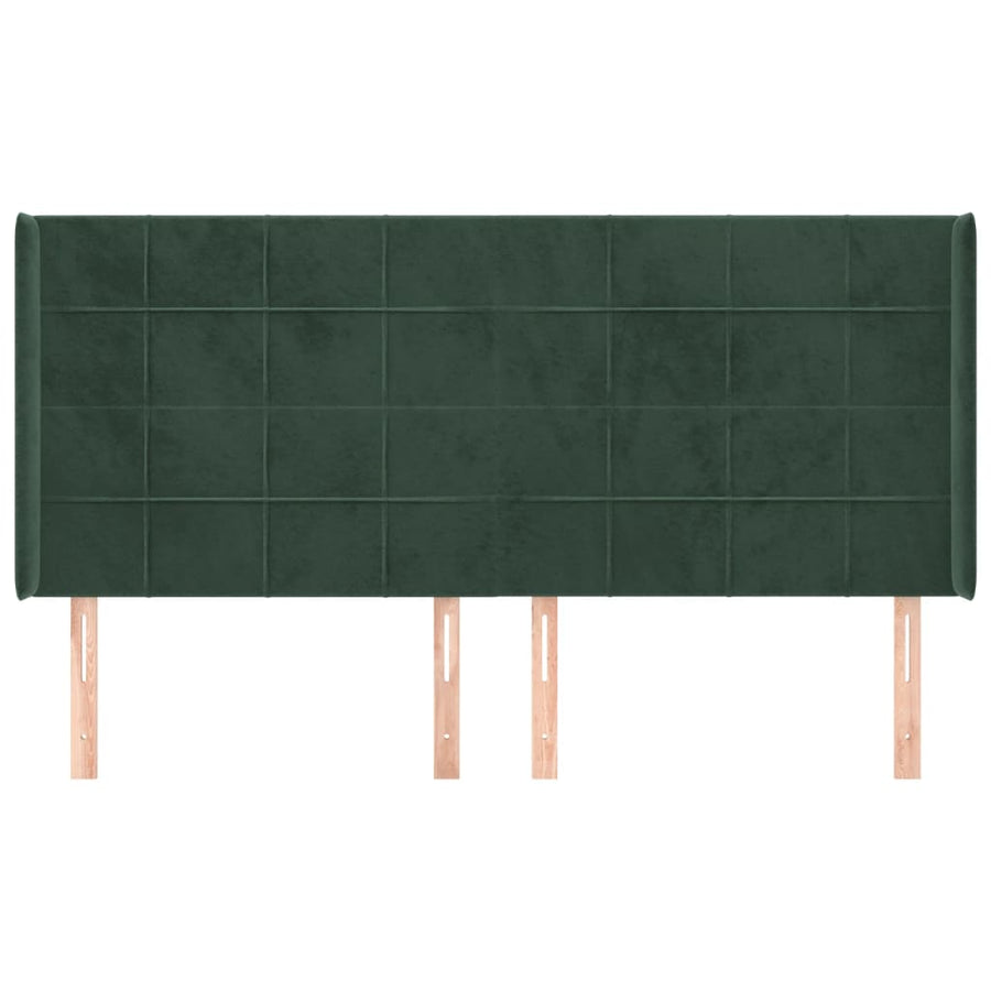 Hoofdbord Met Randen Fluweel 163 x 16 x 118/128 cm