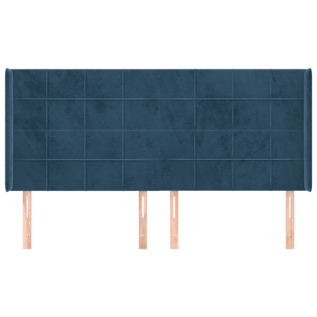 Hoofdbord Met Randen Fluweel 163 x 16 x 118/128 cm