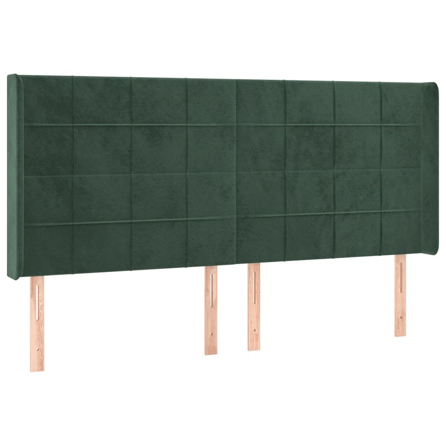 Hoofdbord Met Randen Fluweel 183 x 16 x 118/128 cm