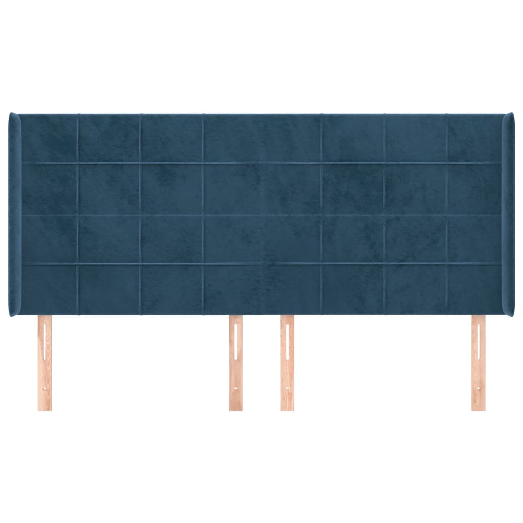 Hoofdbord Met Randen Fluweel 183 x 16 x 118/128 cm