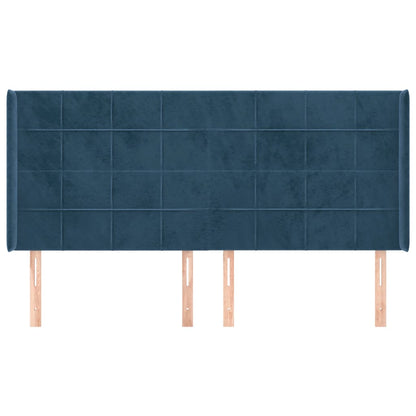 Hoofdbord Met Randen Fluweel 183 x 16 x 118/128 cm
