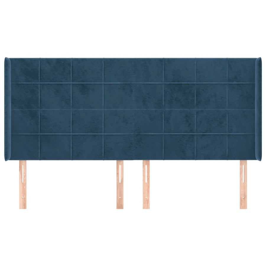 Hoofdbord Met Randen Fluweel 183 x 16 x 118/128 cm