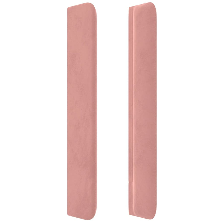 Hoofdbord met randen 183x16x118/128 cm fluweel roze 183 x 16 x 118/128 cm Roze