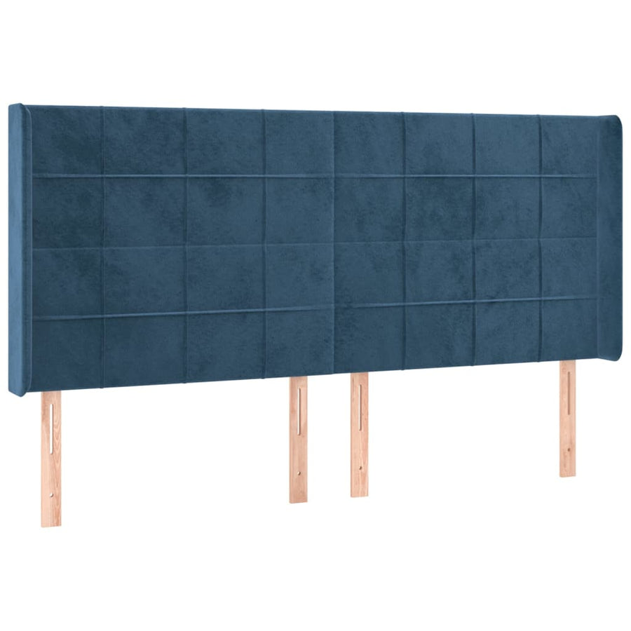 Hoofdbord Met Randen Fluweel 203 x 16 x 118/128 cm