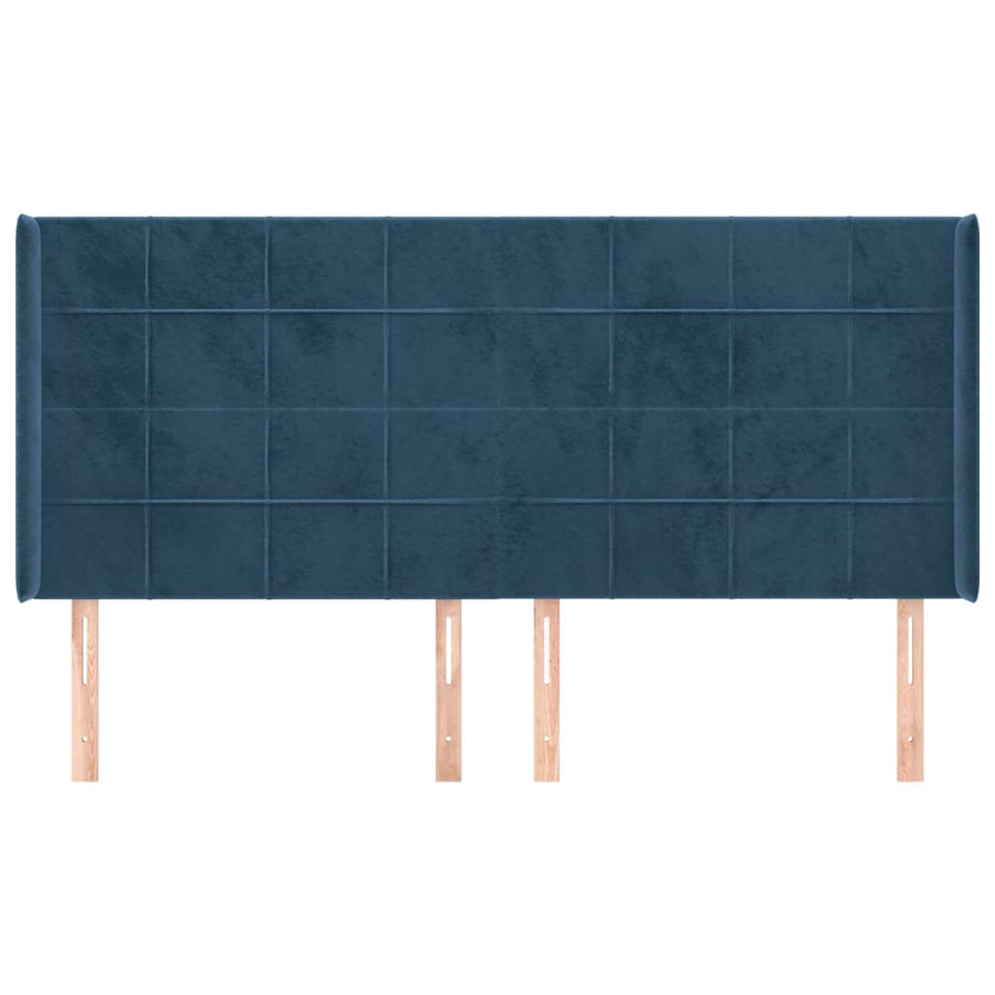 Hoofdbord Met Randen Fluweel 203 x 16 x 118/128 cm