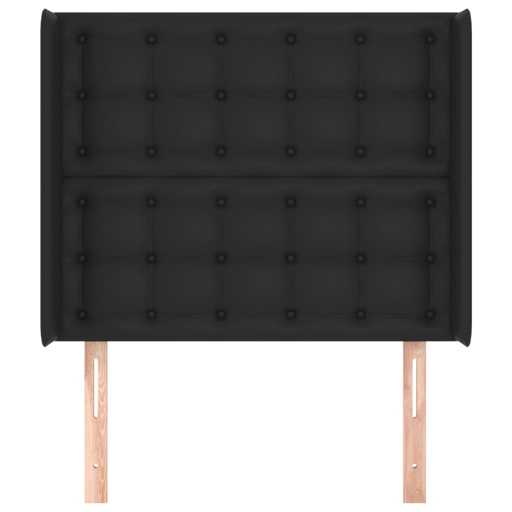 Hoofdbord Met Randen Kunstleer 83 x 16 x 118/128 cm Zwart