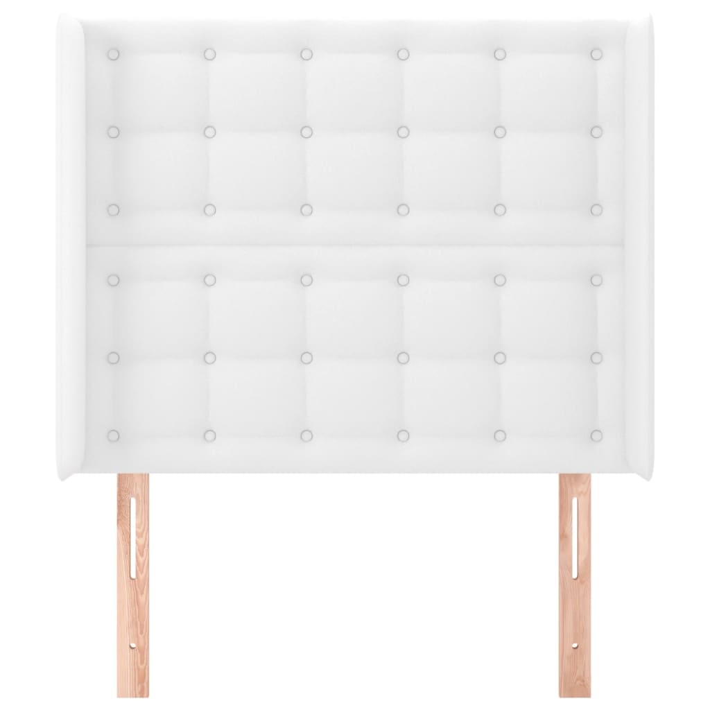 Hoofdbord Met Randen Kunstleer 83 x 16 x 118/128 cm Wit