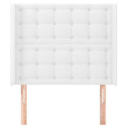 Hoofdbord Met Randen Kunstleer 83 x 16 x 118/128 cm Wit