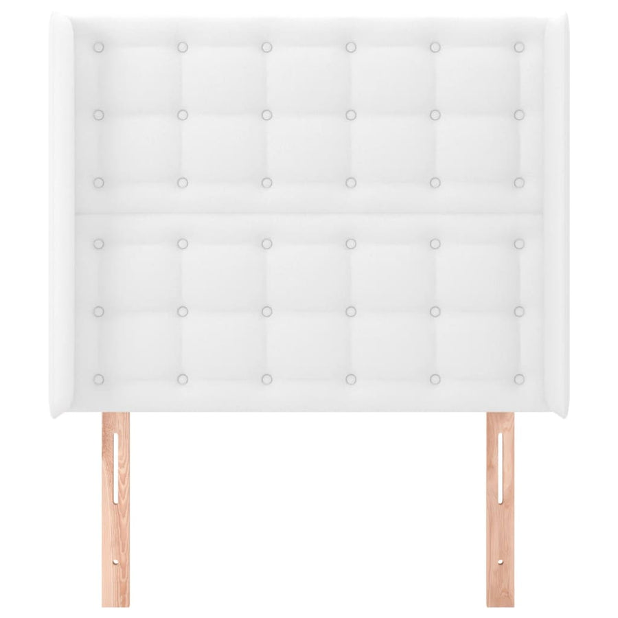 Hoofdbord Met Randen Kunstleer 83 x 16 x 118/128 cm Wit