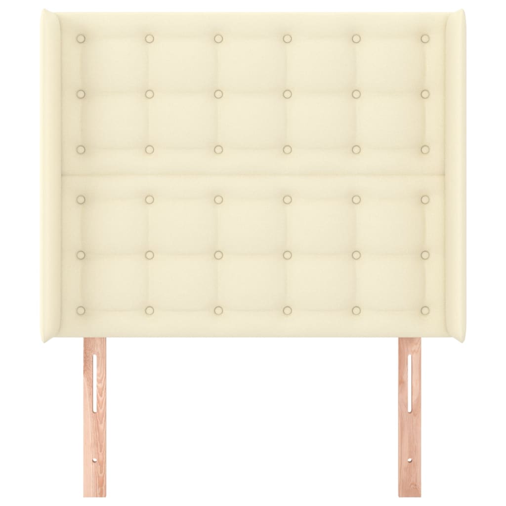 Hoofdbord Met Randen Kunstleer Kleurig 83 x 16 x 118/128 cm Crème