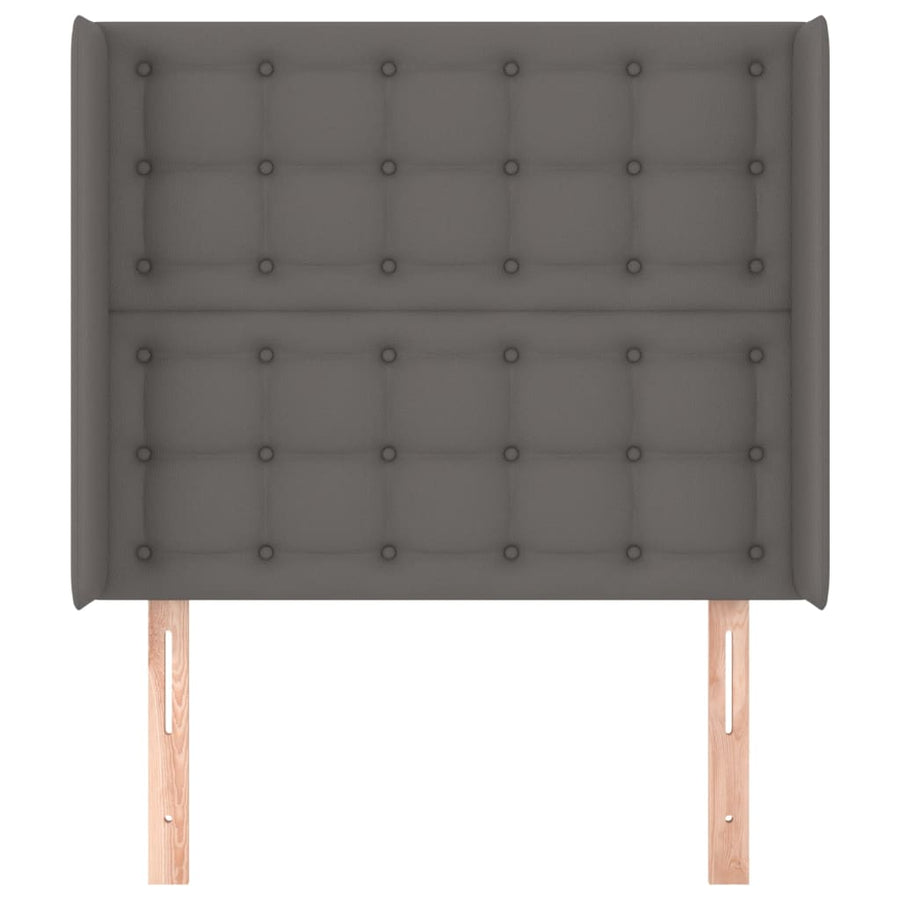 Hoofdbord Met Randen Kunstleer 83 x 16 x 118/128 cm Grijs