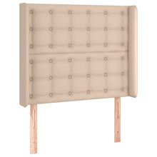 Hoofdbord met randen 83x16x118/128 cm kunstleer cappuccinokleur