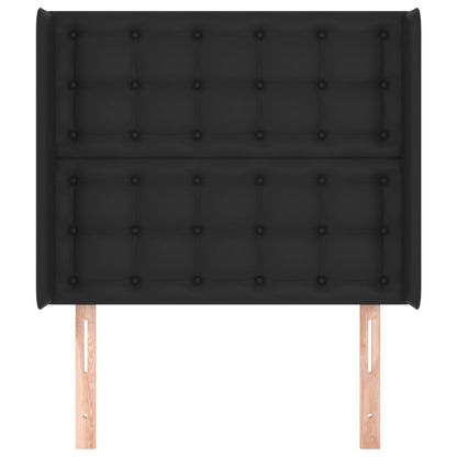 Hoofdbord Met Randen Kunstleer 93 x 16 x 118/128 cm Zwart