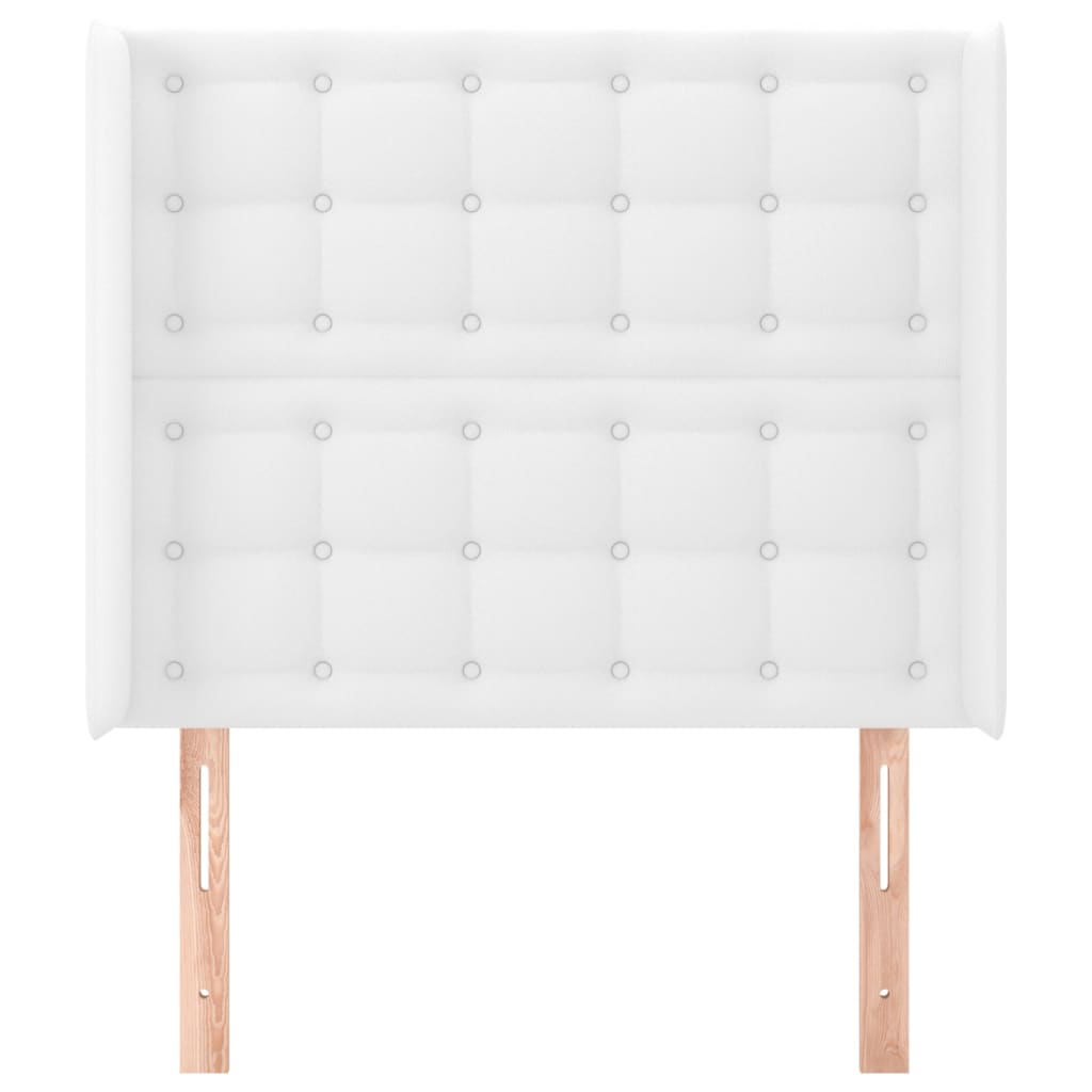 Hoofdbord Met Randen Kunstleer 93 x 16 x 118/128 cm Wit