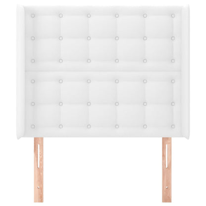 Hoofdbord Met Randen Kunstleer 93 x 16 x 118/128 cm Wit