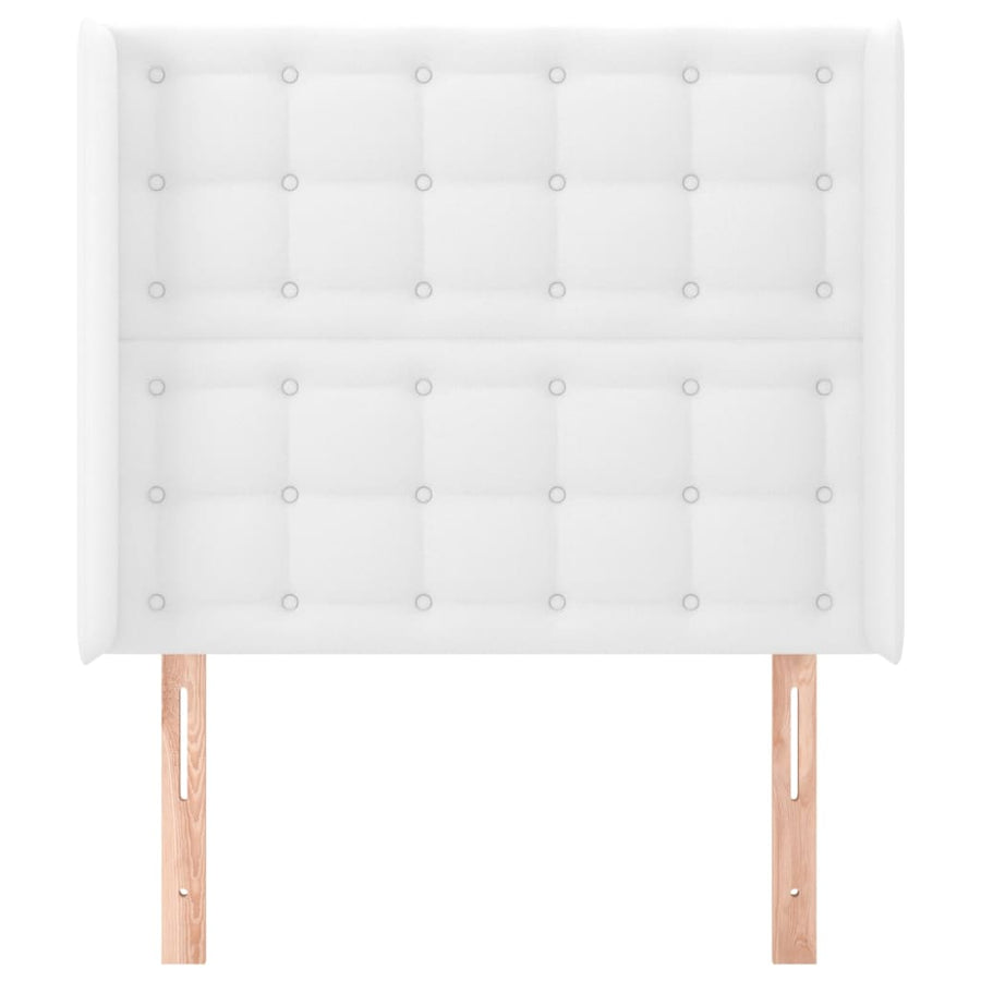 Hoofdbord Met Randen Kunstleer 93 x 16 x 118/128 cm Wit