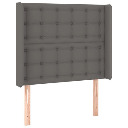 Hoofdbord Met Randen Kunstleer 93 x 16 x 118/128 cm Grijs