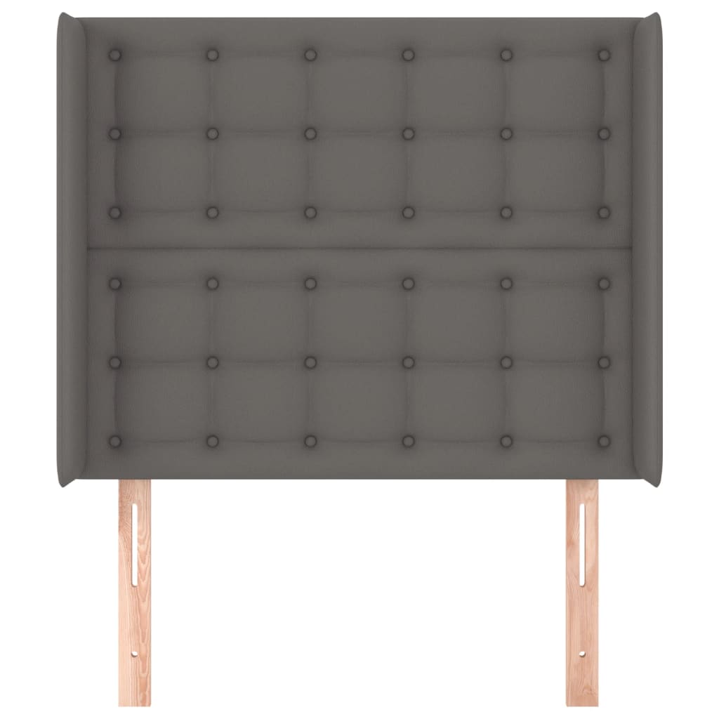 Hoofdbord Met Randen Kunstleer 93 x 16 x 118/128 cm Grijs