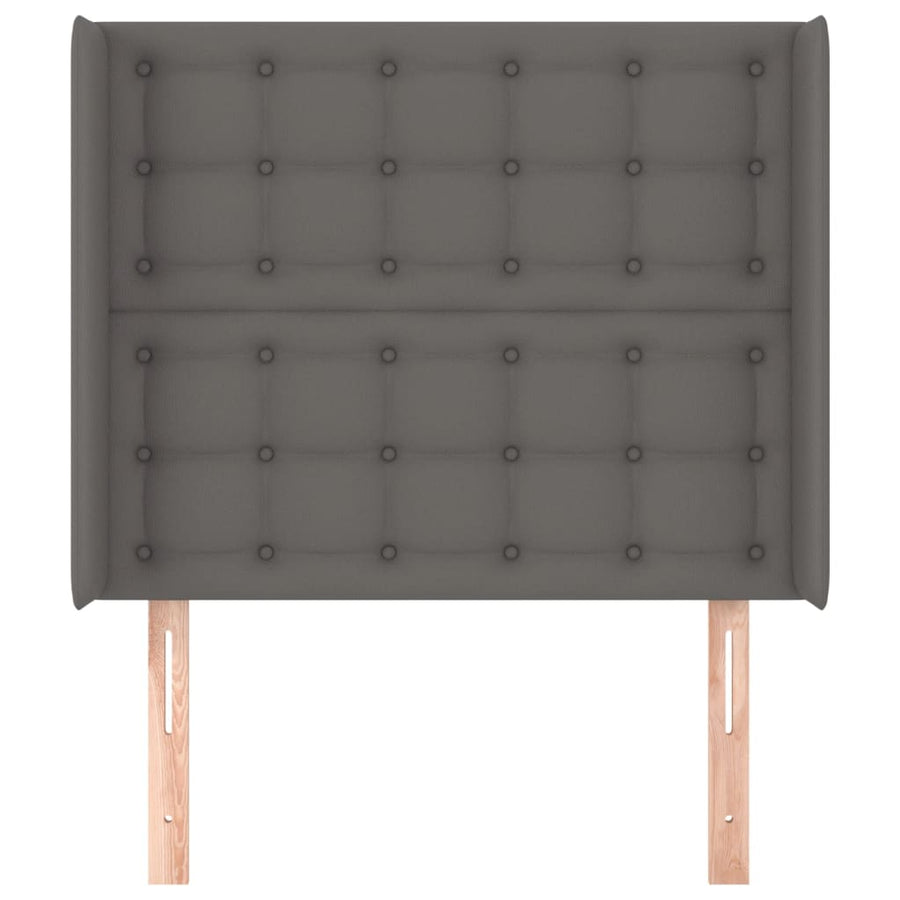 Hoofdbord Met Randen Kunstleer 93 x 16 x 118/128 cm Grijs