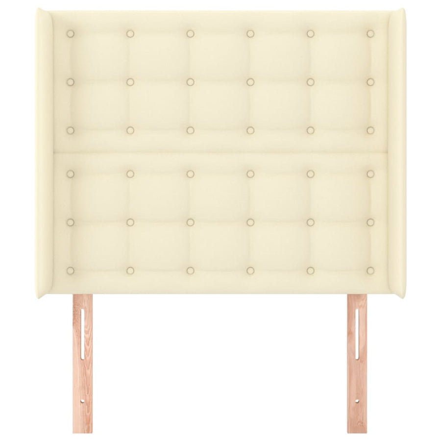 Hoofdbord Met Randen Kunstleer Kleurig 103 x 16 x 118/128 cm Crème