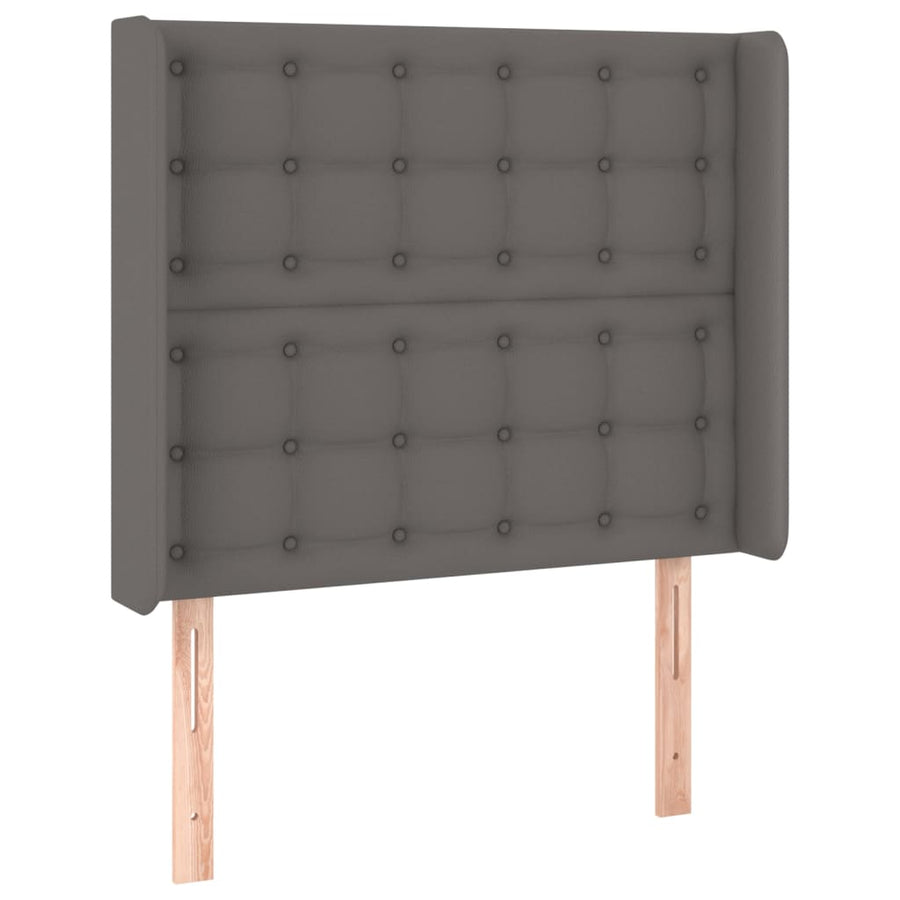 Hoofdbord Met Randen Kunstleer 103 x 16 x 118/128 cm Grijs