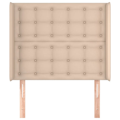 Hoofdbord met randen 103x16x118/128cm kunstleer cappuccinokleur