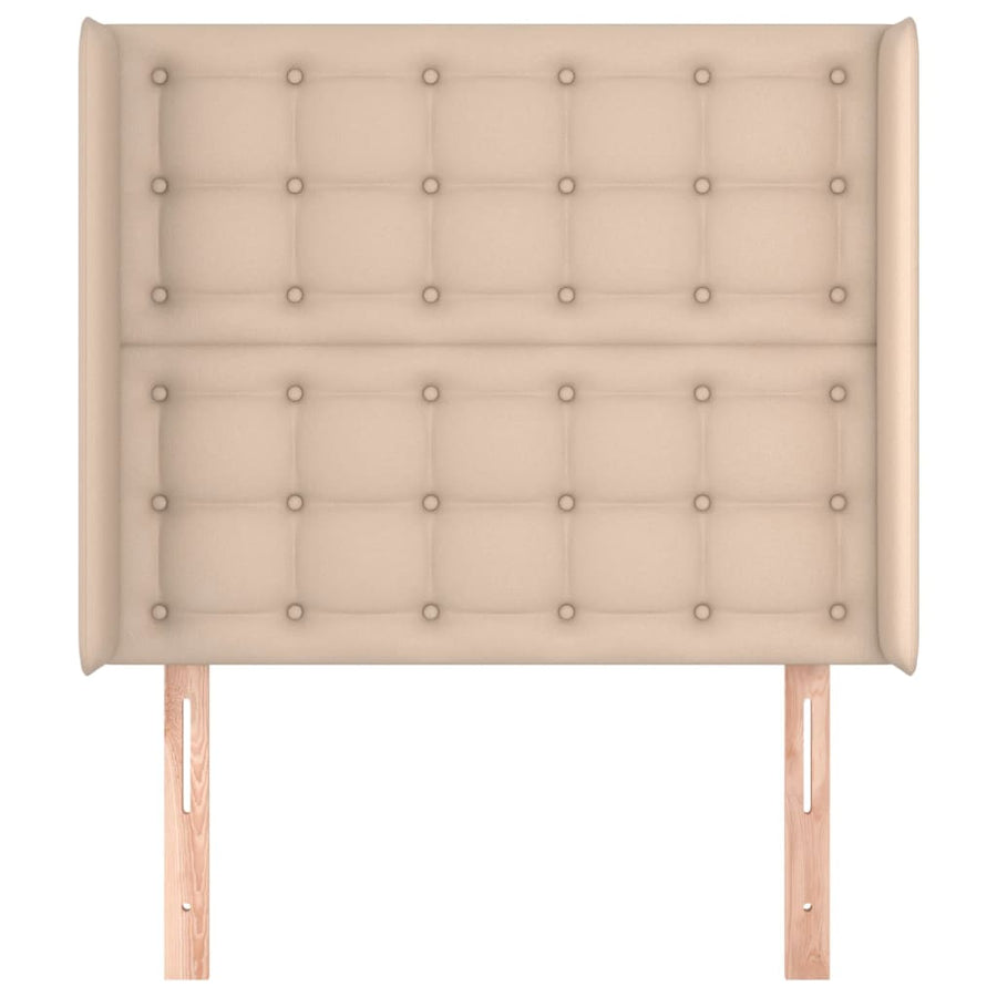 Hoofdbord met randen 103x16x118/128cm kunstleer cappuccinokleur