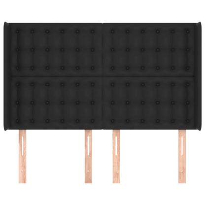 Hoofdbord Met Randen Kunstleer 147 x 16 x 118/128 cm Zwart