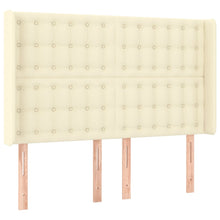 Hoofdbord Met Randen Kunstleer Kleurig 147 x 16 x 118/128 cm Crème