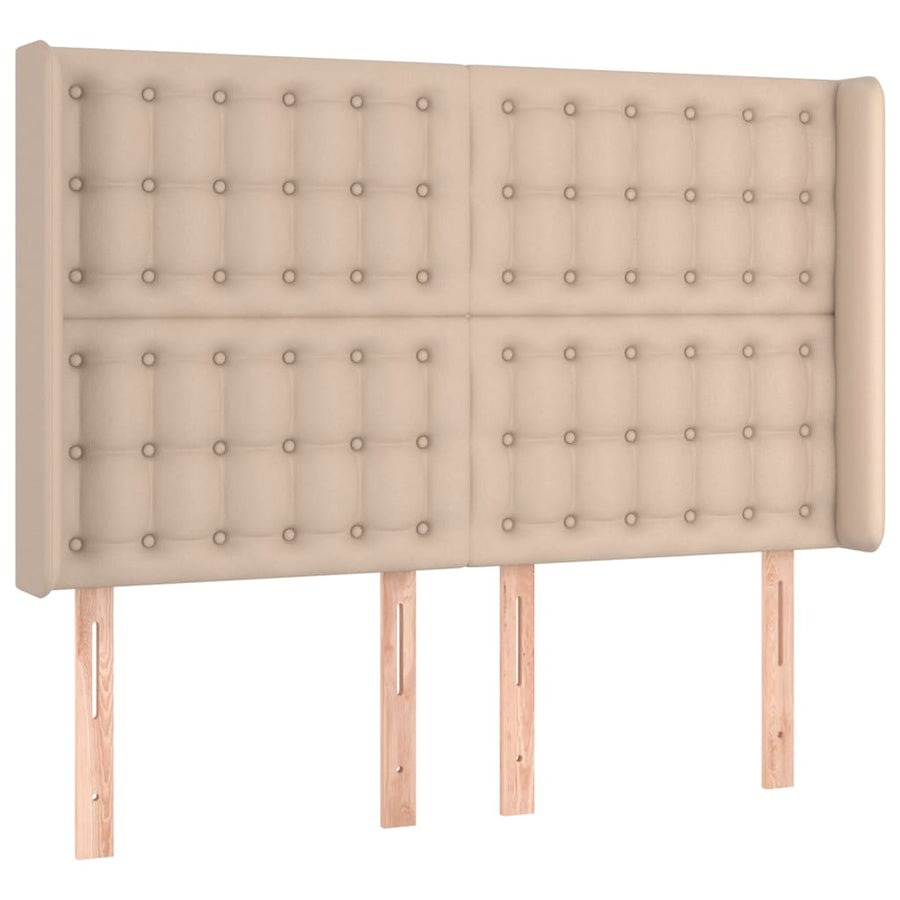 Hoofdbord Met Randen 47X6X8/28Cm Kunstleer Kleur 147 x 16 x 118/128 cm Cappuccino