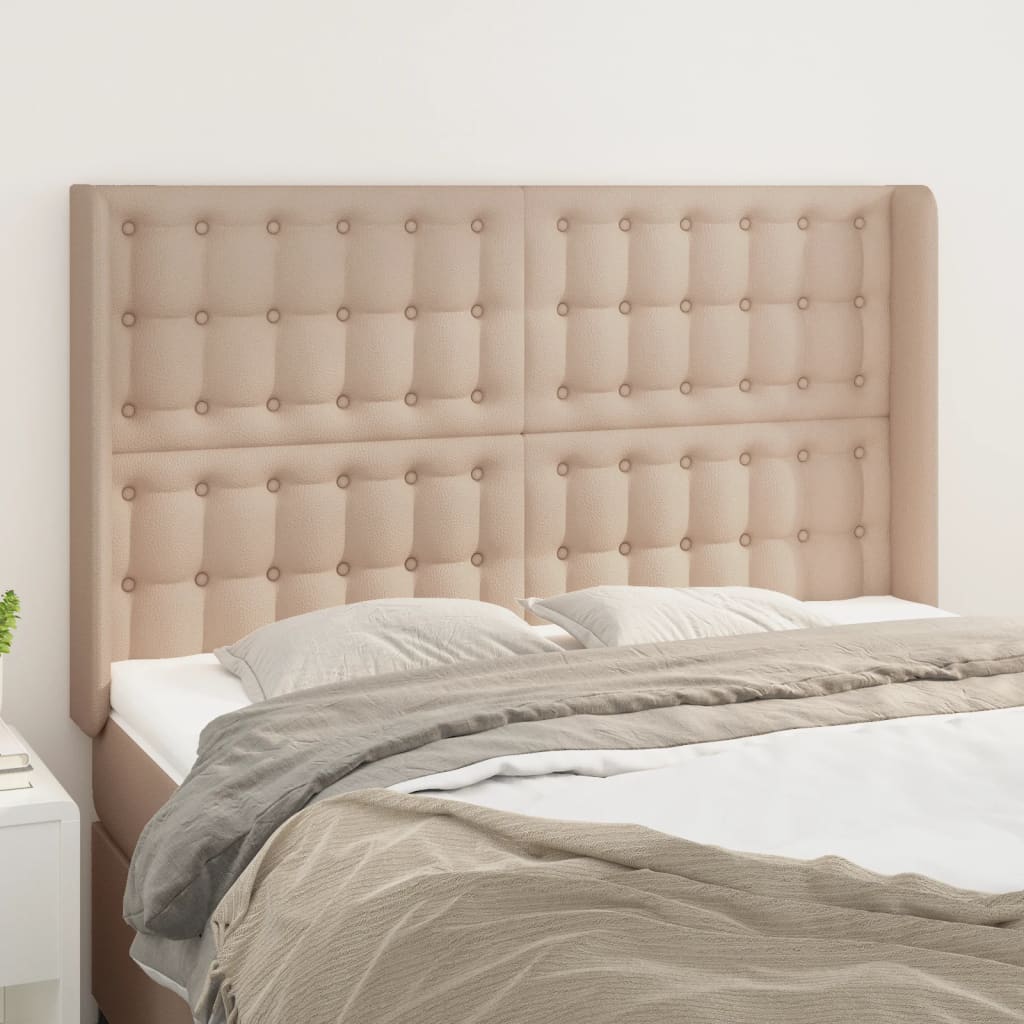 Hoofdbord Met Randen 47X6X8/28Cm Kunstleer Kleur 147 x 16 x 118/128 cm Cappuccino