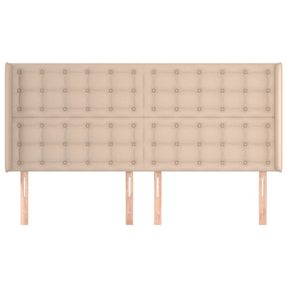 Hoofdbord Met Randen 63X6X8/28Cm Kunstleer Kleur 1 163 x 16 x 118/128 cm Cappuccino