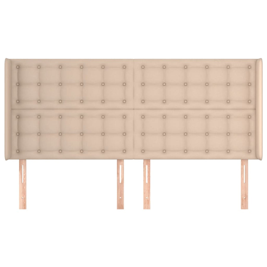 Hoofdbord Met Randen 63X6X8/28Cm Kunstleer Kleur 1 163 x 16 x 118/128 cm Cappuccino