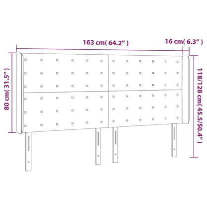 Hoofdbord Met Randen 63X6X8/28Cm Kunstleer Kleur 1 163 x 16 x 118/128 cm Cappuccino