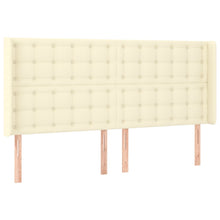 Hoofdbord Met Randen Kunstleer Kleurig 203 x 16 x 118/128 cm Crème