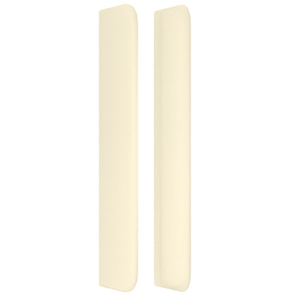 Hoofdbord Met Randen Kunstleer Kleurig 203 x 16 x 118/128 cm Crème