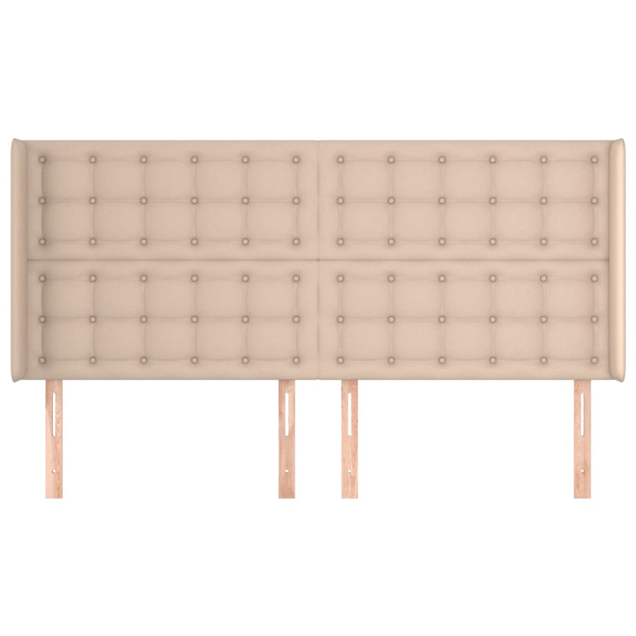 Hoofdbord Met Randen 203X6X8/28Cm Kunstleer Kleur 203 x 16 x 118/128 cm Cappuccino