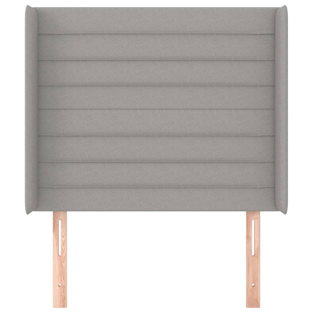 Hoofdbord met randen 83x16x118/128 cm stof lichtgrijs 83 x 16 x 118/128 cm Lichtgrijs