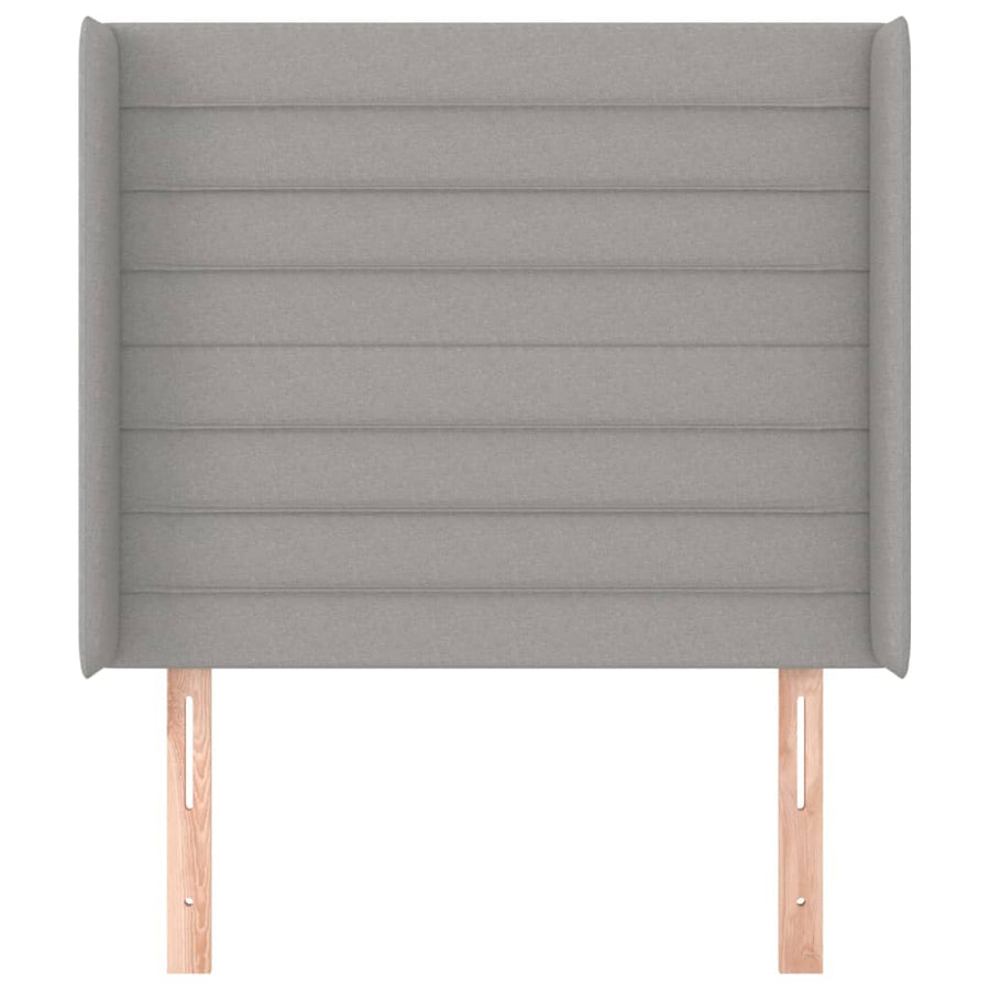 Hoofdbord met randen 83x16x118/128 cm stof lichtgrijs 83 x 16 x 118/128 cm Lichtgrijs