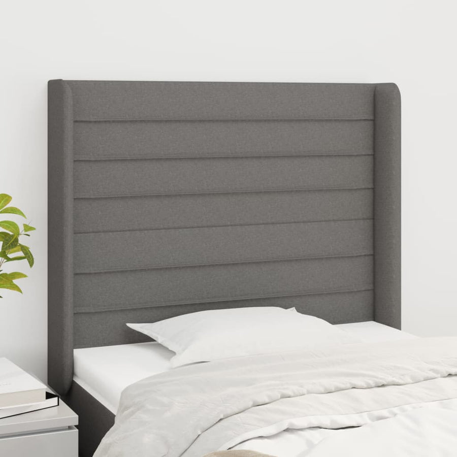 Hoofdbord Met Randen 83X16X78/88 Cm Stof Donkerbruin