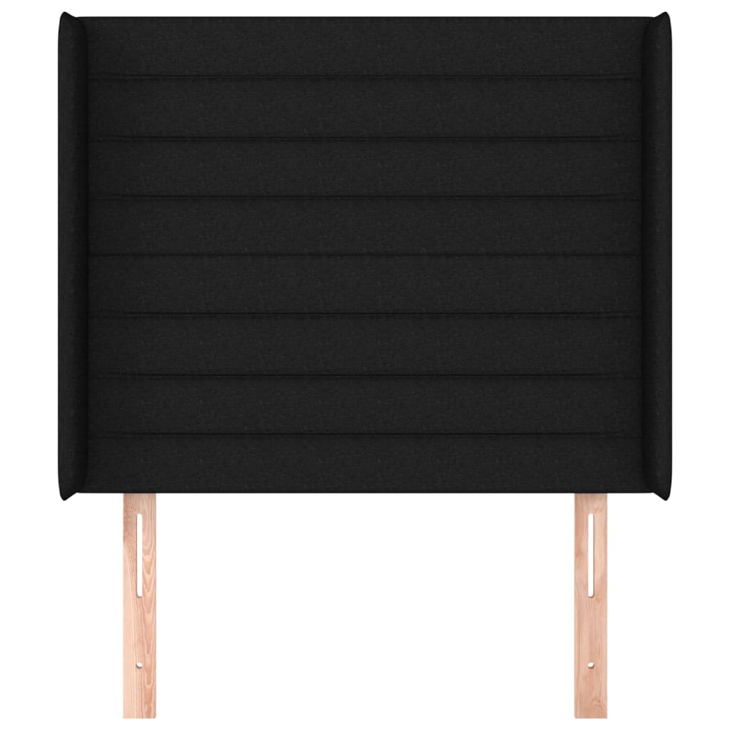 Hoofdbord Met Randen Stof 83 x 16 x 118/128 cm Zwart