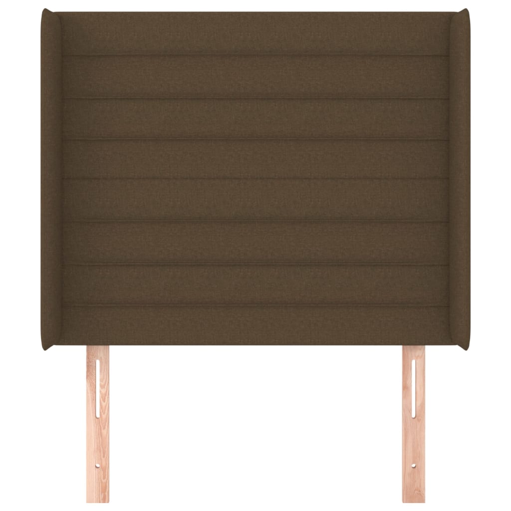 Hoofdbord Met Randen Stof 83 x 16 x 118/128 cm Donkerbruin