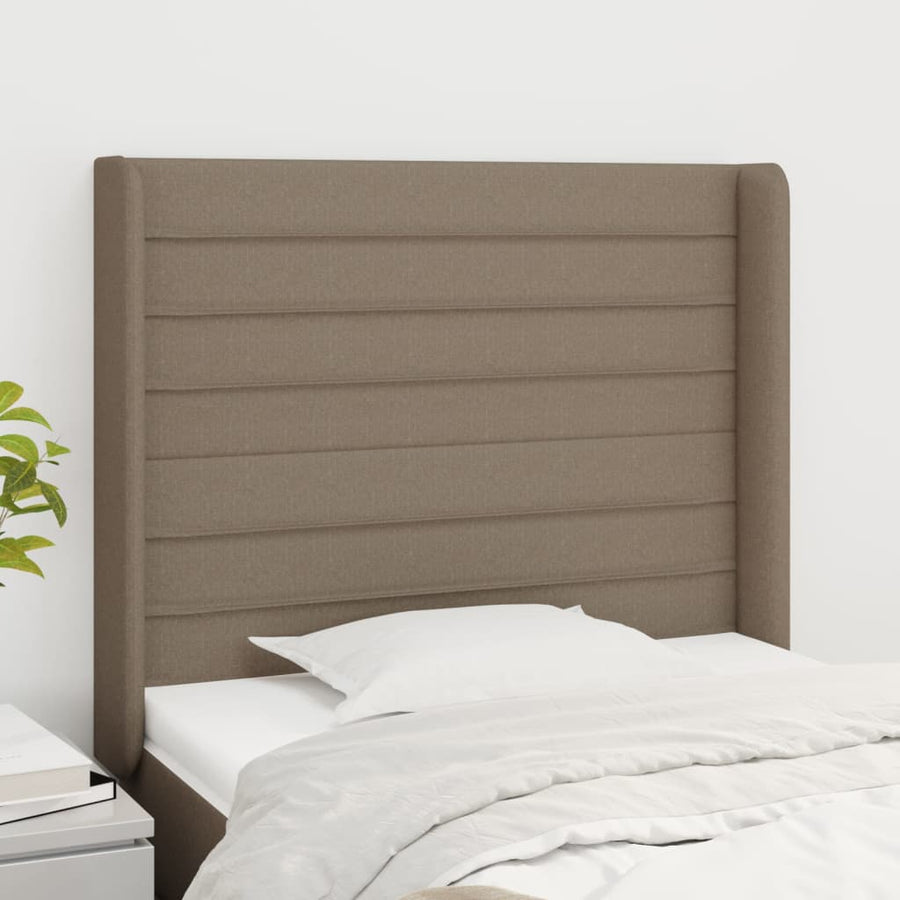 Hoofdbord Met Randen Stof 1 83 x 16 x 118/128 cm Taupe