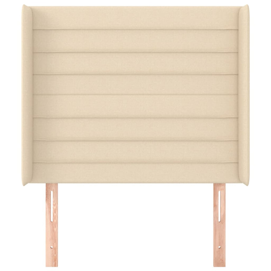 Hoofdbord Met Randen Stof Kleurig 83 x 16 x 118/128 cm Crème