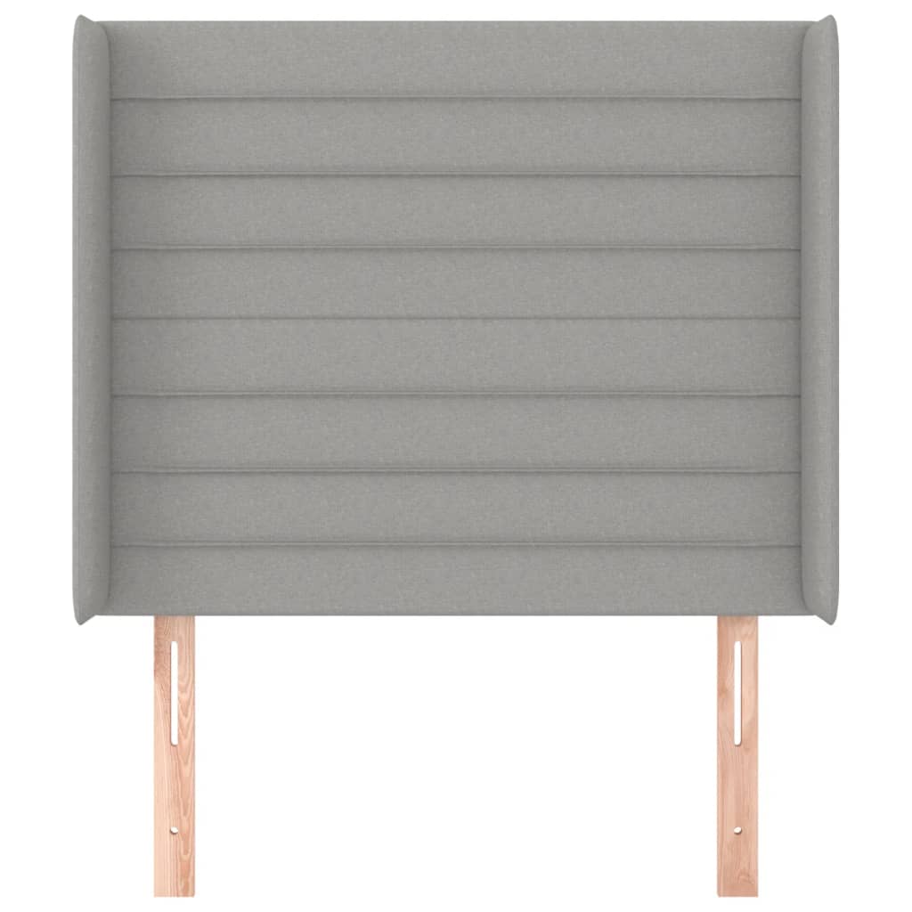 Hoofdbord met randen 93x16x118/128 cm stof lichtgrijs 93 x 16 x 118/128 cm Lichtgrijs