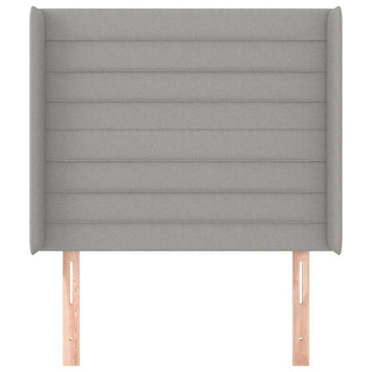 Hoofdbord met randen 93x16x118/128 cm stof lichtgrijs 93 x 16 x 118/128 cm Lichtgrijs