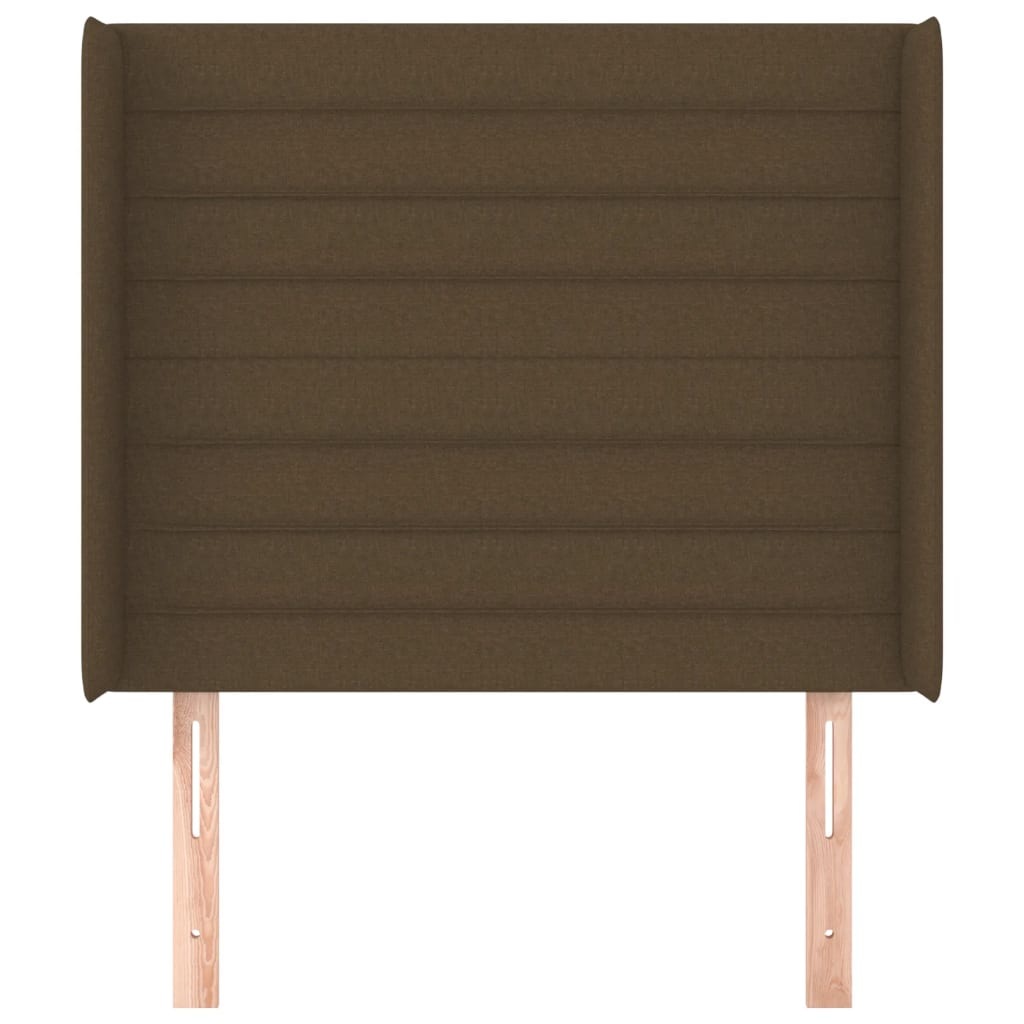 Hoofdbord met randen 93x16x118/128 cm stof donkerbruin