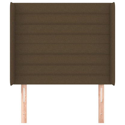 Hoofdbord met randen 93x16x118/128 cm stof donkerbruin