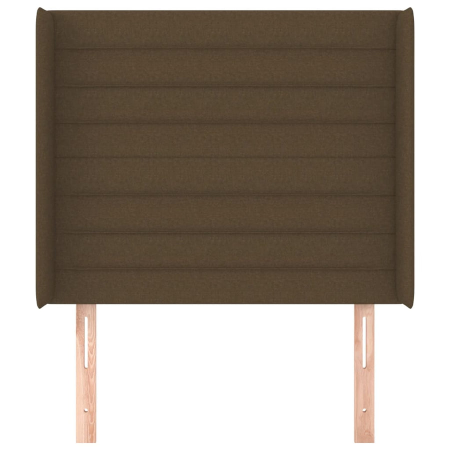 Hoofdbord met randen 93x16x118/128 cm stof donkerbruin